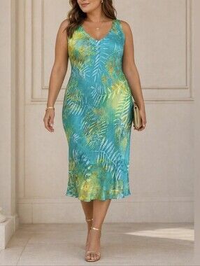 Simply Silk Wearable Art Washable Tropical Dress